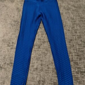 Kids Textured Leggings in Bright Blue